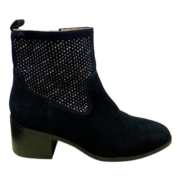 Latigo DOSA  Black Suede Ankle Boots with Silver and Gunmetal Studs -Size 7 - Picture 1 of 10